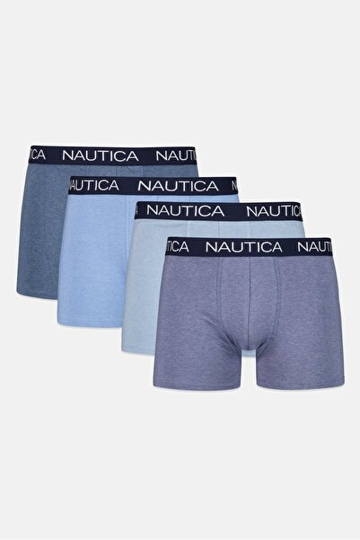 Nautica Men 4 Pcs Brand Logo Boxers, Multicolor