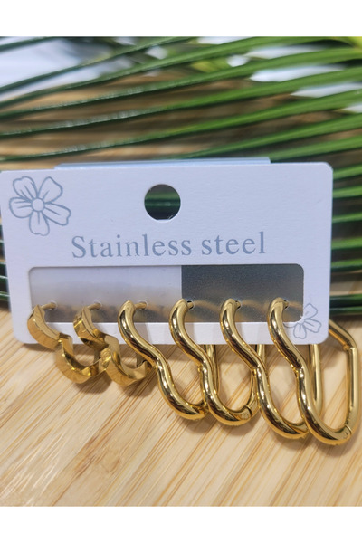 Monalisa Home Showy 6-Piece Non-Tarnish Steel Earrings with Multiple Luxuriou...