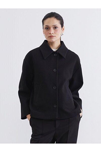 LC Waikiki Shirt Collar Oversized Women's Cashmere Coat