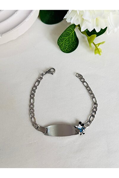 Roya Happiness İsimli Künye Kız Erkek Bebek Çocuk İsimli Bileklik Çelik Antia...