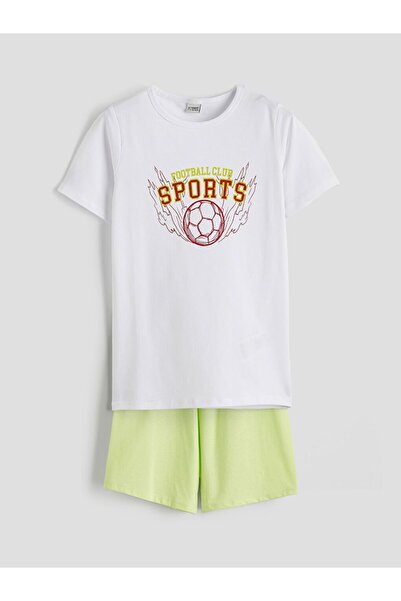 LC Waikiki Printed Boys' Shorts Pajama Set