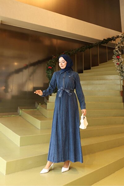 arden butik فستان ديناميكي طويل من الدنيم