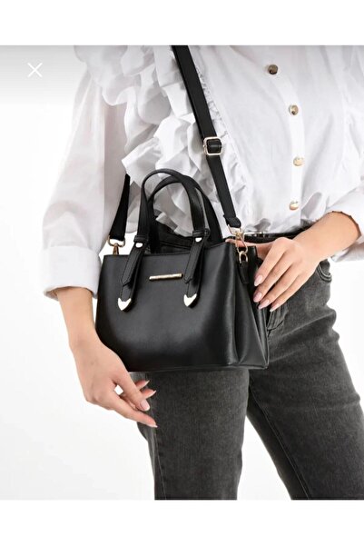 BLACK Women's Long Strap 4 Compartment Simple Stylish Shoulder and Hand Bag w...