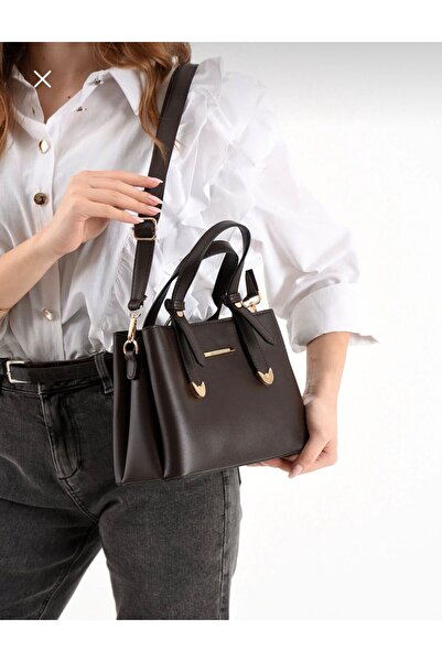 BLACK Women's Long Strap 4 Compartment Simple Stylish Shoulder and Hand Bag w...