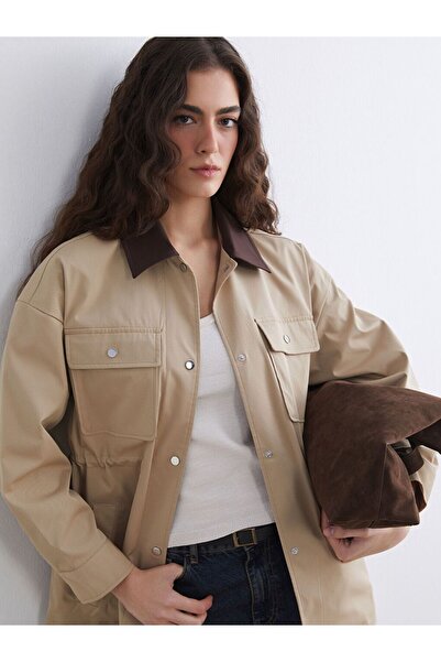 LC Waikiki Contrast Collar Women's Coat