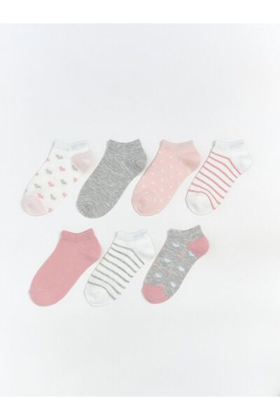 LC Waikiki Опаковка от 7 чорапи с шарени обувки за момиче