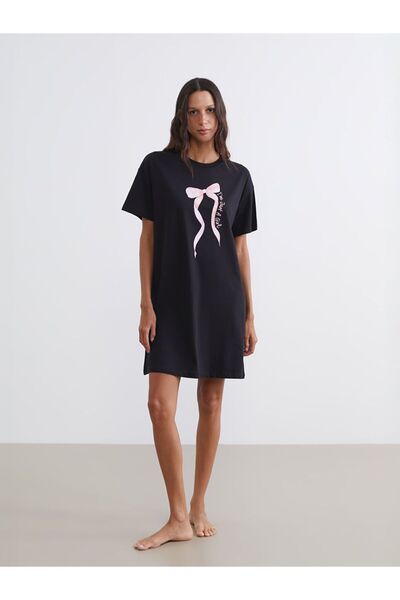 LC Waikiki Crew Neck Printed Women's Nightgown