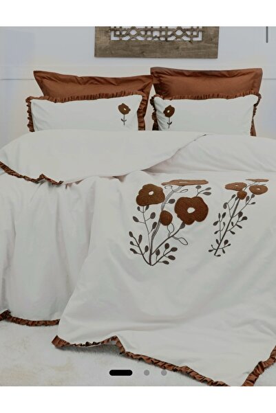 KÜBRAHOME'S Şaheser Alessa - Tile Embroidered Bedding Set