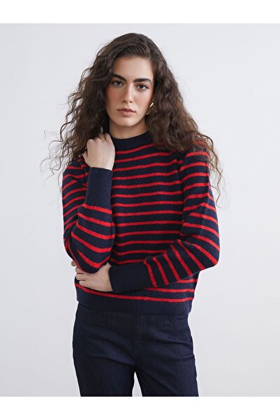 LC Waikiki Crew Neck Striped Women's Knitwear Sweater