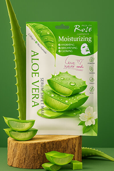 Roesıa Rose Cosmetics Rose Aloe Vera Özlü Hazır, Tekli Yüz Maskesi