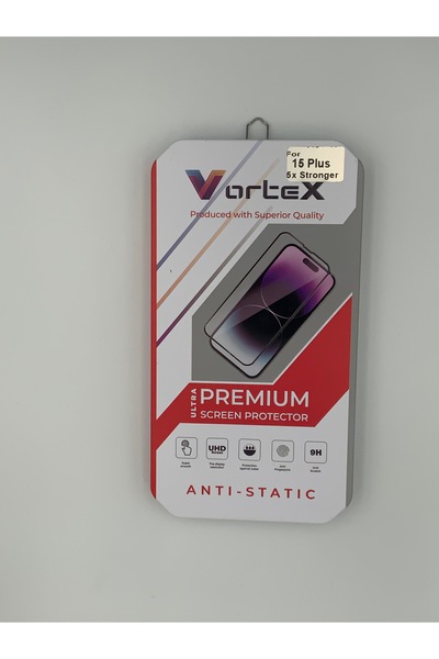 Vortex واقي شاشة زجاجي مقوى 5 طبقات متوافق مع iPhone 15 Plus