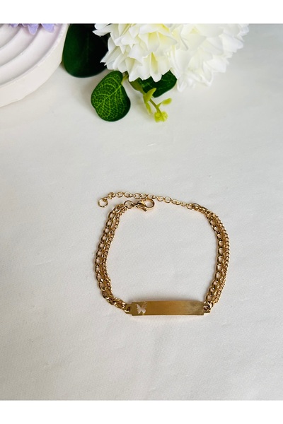 Roya Happiness İsimli Künye Kız Erkek Bebek Çocuk İsimli Bileklik Çelik Antia...