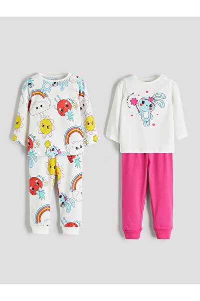 LC Waikiki Crew Neck Baby Girl Pajamas Set of 2