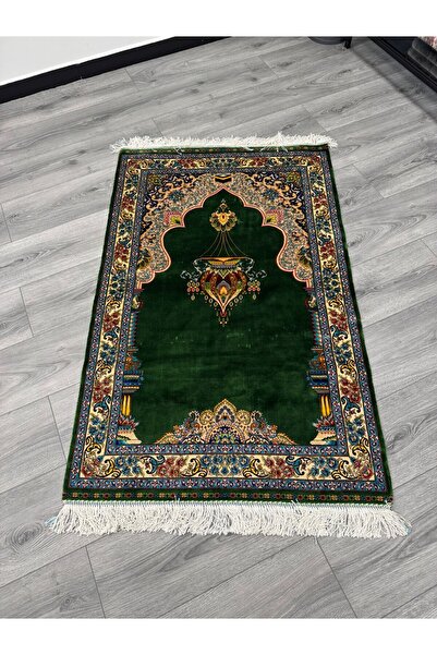 Neşem Halı Boutique EL DOKUMA İRAN İPEK SECCADE HALIMIZ İPEK SAÇAK YEŞİL
