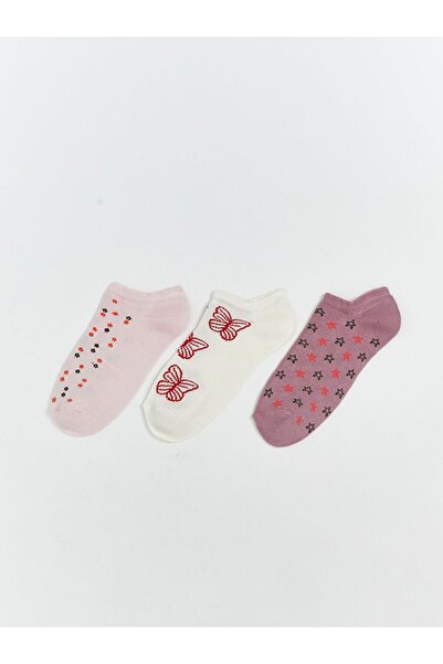 LC Waikiki Patterned Women's Sneaker Socks 3-Piece