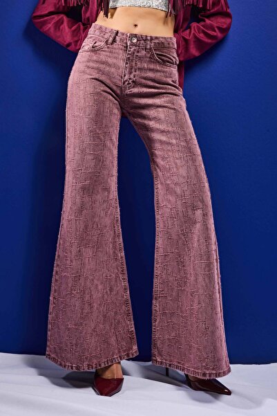 it's basic Women's Dusty Rose Color 6S6-98 Flare Fit Special Fabric Design De...