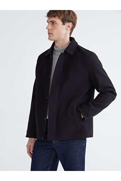 LC Waikiki Standard Shape Shirt Collar Men's Stamp Coat