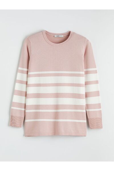 LC Waikiki Crew Neck Striped Women's Knitwear Sweater