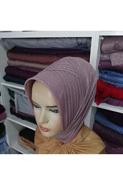 semahazırduvak açık lila simli model hazır türban hazır şal abiye şal duvak