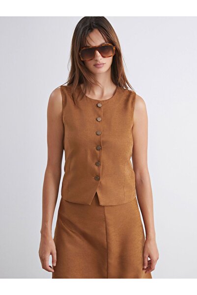 LC Waikiki Soulife Brown Crew Neck Women's Vest