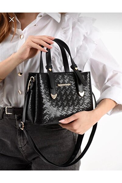 BLACK Women's Long Strap 4 Compartment Simple Stylish Shoulder and Hand Bag w...