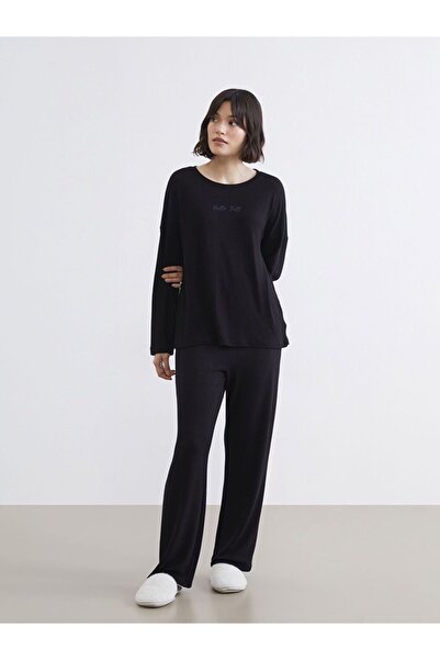 LC Waikiki Crew Neck Printed Women's Pajamas Set