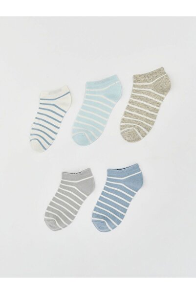 LC Waikiki Striped Women's Booties Socks 5-Pack