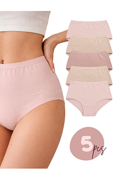 LİBELLA İÇ GİYİM Plus Size High Waist 5-Piece Premium Cotton Lycra Ultra Comf...