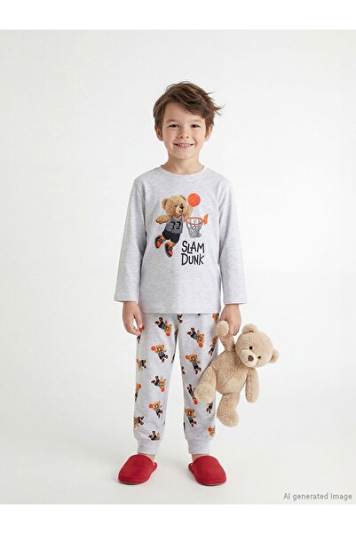 LC Waikiki Štampano dečak Pamučni džersej set pidžama