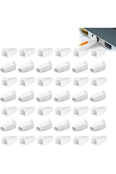 The Bros RJ45 Cat5e Cat6 Boot Cover, 50Pcs PVC Soft Plastic Crystal Head Jack...