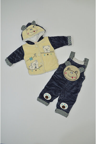 Baby Slon Kids Clup Kışlık kadife içi full welsoft astarlı çıtçıtlı ayıcık na...