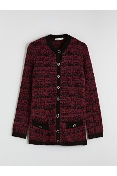 LC Waikiki طاقم الرقبة منقوشة سترة تريكو المرأة