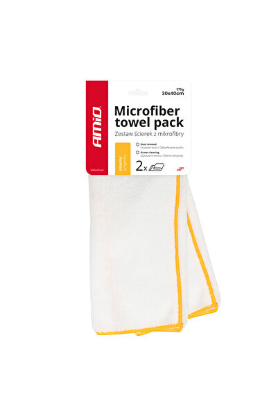 AMIO Set 2 bucati laveta microfibra pentru curatare interior auto, 30x40 cm,