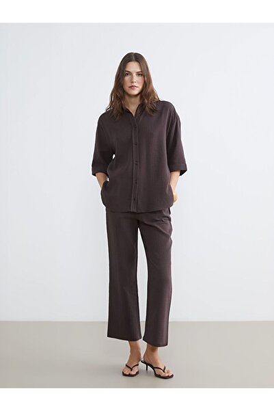 LC Waikiki Elastic Waist Textured Women's Trousers