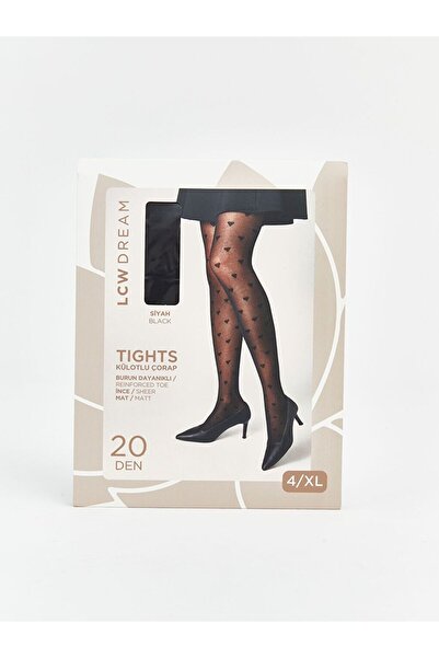 LC Waikiki 20 Denier Heart Patterned Women's Pantyhose