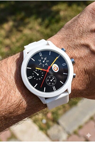 Quantum Galatasaray Taraftar Kol Saati | 44mm Kasa, Beyaz Silikon Kordon, Lis...