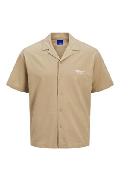 Jack & Jones Jack Jones Men's Cotton Beige Polo Collar Shirt 12269995