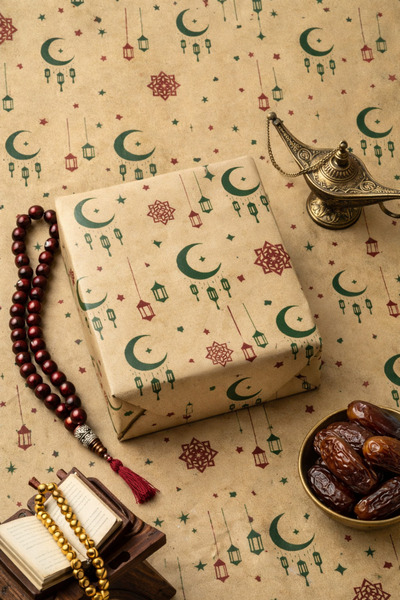 İnci Fix 40 lı 25x35 Kağıt Ambalaj Kağıdı Ramazan Temalı Hediye Kutusu Kaplam...