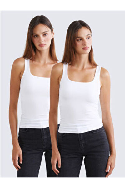 LC Waikiki Artı-Store Women's Undershirt with Square Neck and Thick Straps, P...