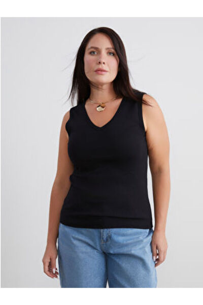 LC Waikiki Artı-Store Women's V-Neck Undershirt, Made of Cotton Fabric