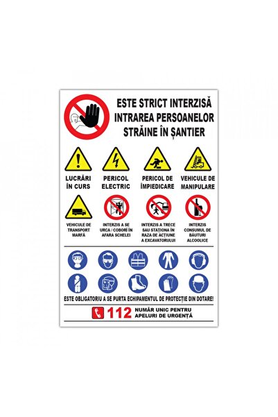 Generic (Unbranded) Panou de avertizare din PVC pentru regulile de siguranță ...