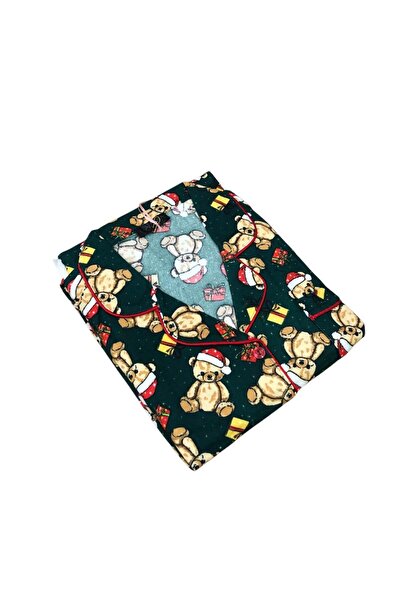 ROYAM Çağrı Women's Winter Suede Long Sleeve Buttoned Front Pajama Set 3065