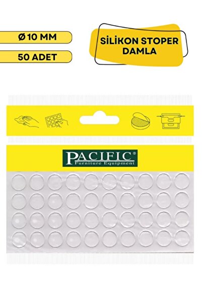 Macrostar Yapışkanlı Şeffaf Damla Silikon Ses Stoperi Dolap Çekmece Tamponu K...