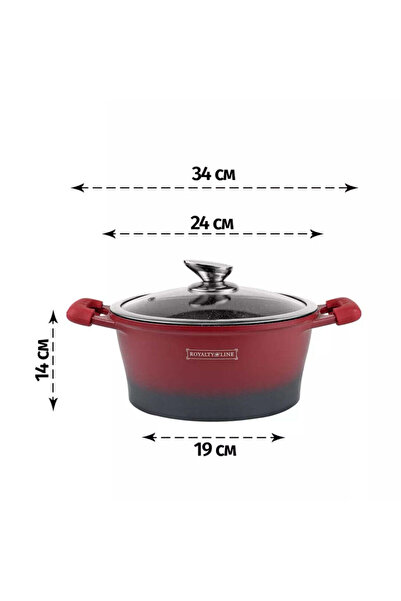 dealshopromania 4.1 liter saucepan with marble coating and lid Royalty Line R...