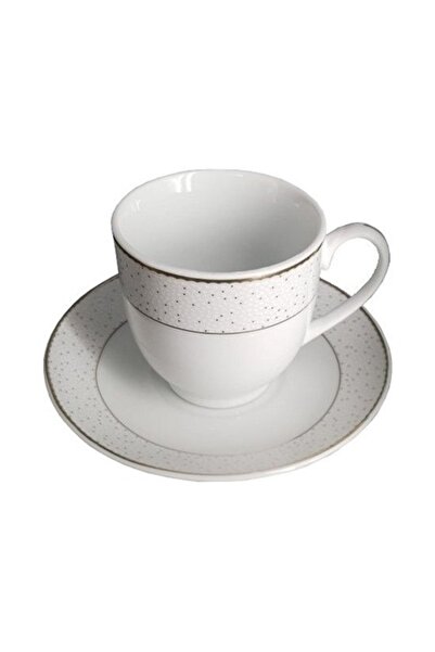 Malooki Set of 6 Coffee Cups + 6 Saucers, Malooki, Gold and Silver Model