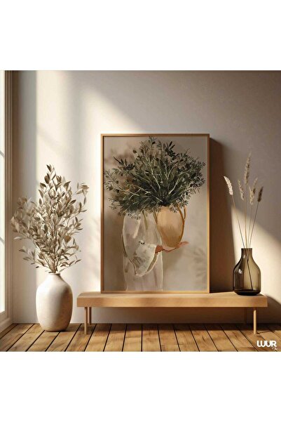 NinaStore Boho Duvar Sanatı Zeytin Hanım Soyut Yağlı Boya Tablo Poster Ev Dek...