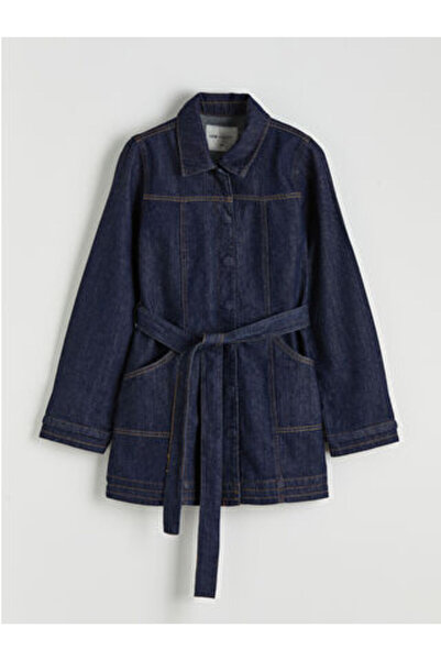 LC Waikiki Artı-Store Shirt Collar, Long Sleeve Women's Jean Jacket, Made of ...