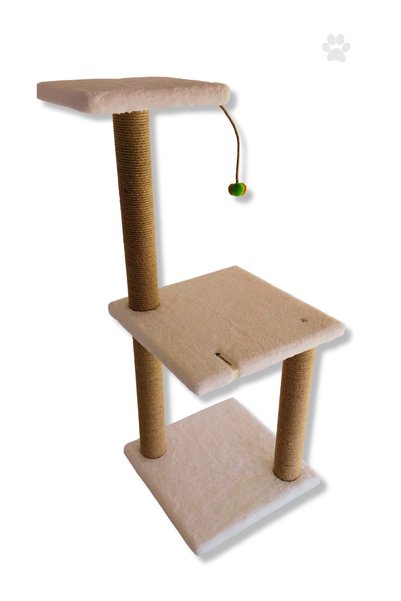 ambarpet Two-Tier 86 cm White Cat Scratching Post
