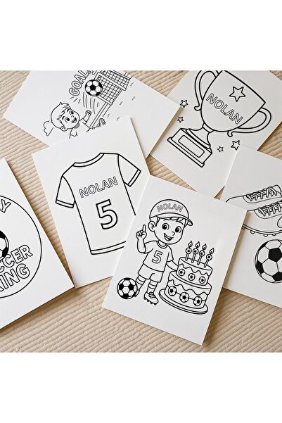 NinaStore Kişiselleştirilmiş Futbol Temalı Doğum Günü Boyama Sayfaları: Özel ...