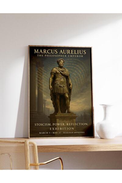 NinaStore Marcus Aurelius Posteri, Stoacı Roma Duvar Sanatı, Filozof İmparato...